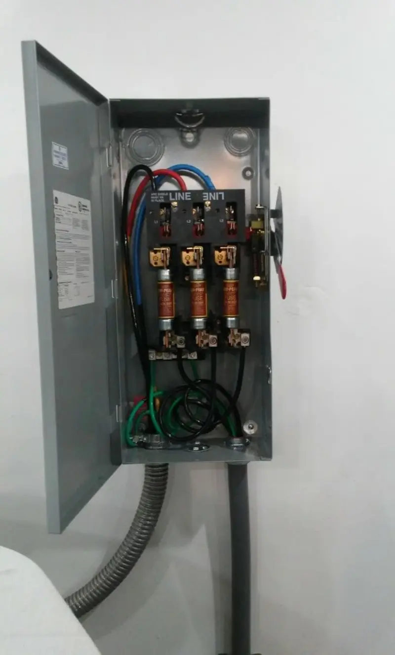 Three-phase disconnect switch installed for Electrical Wiring & Rewiring in Hartland